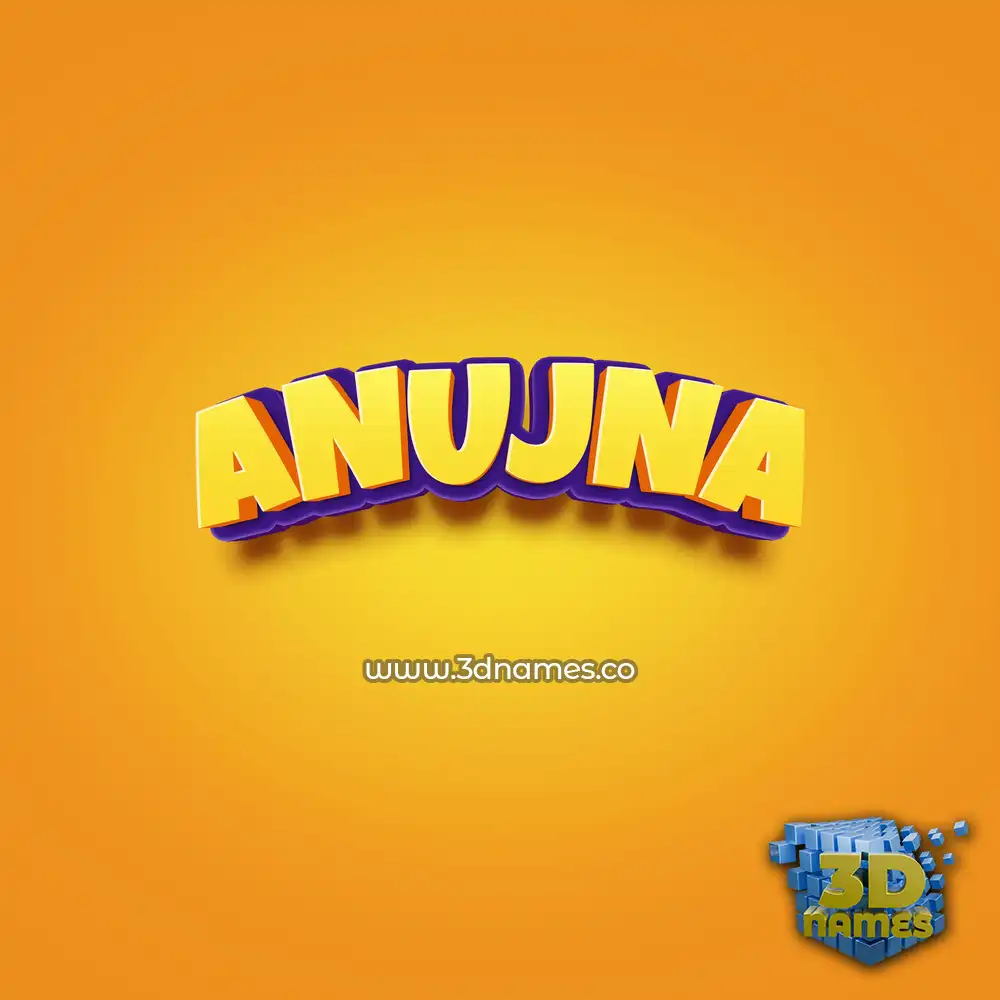 anujna in Orange Toon style - 3D name wallpaper