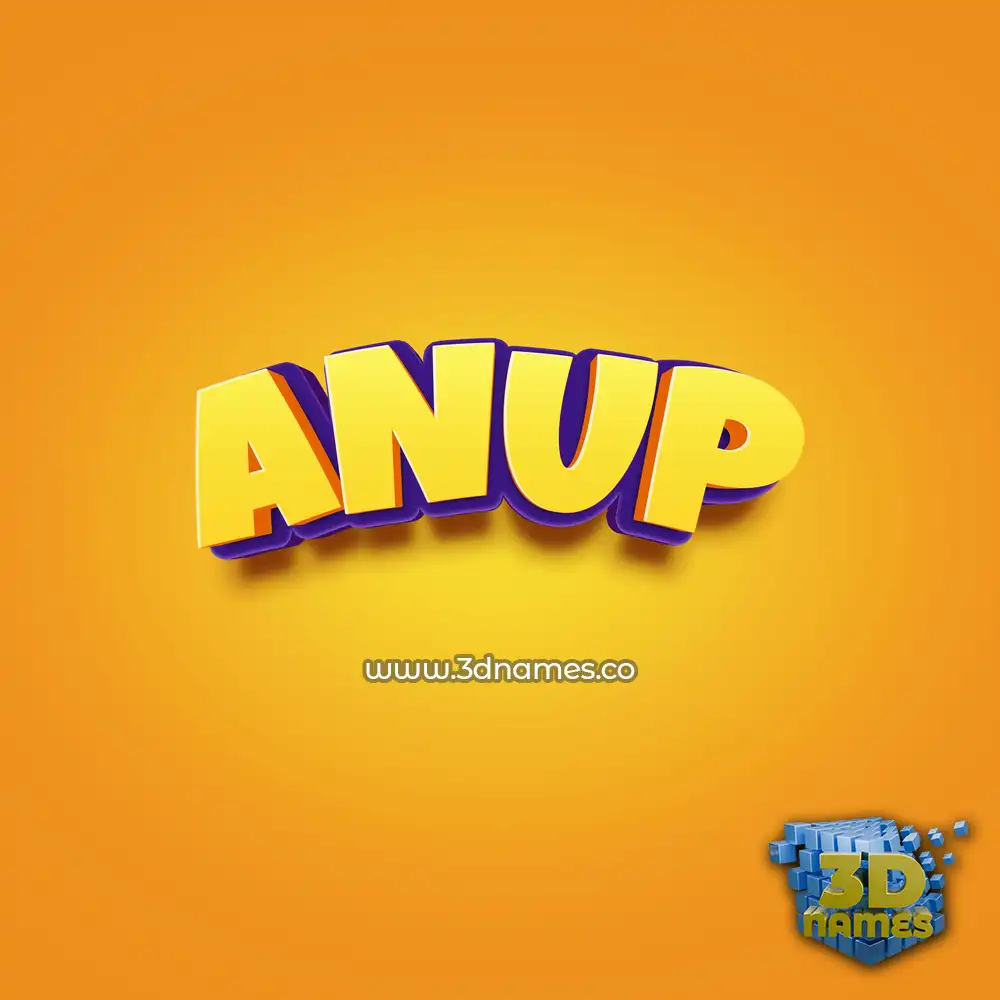 anup in Orange Toon style - 3D name wallpaper