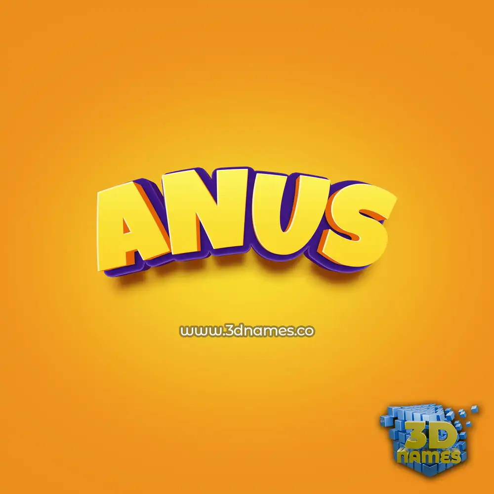 anus in Orange Toon style - 3D name wallpaper