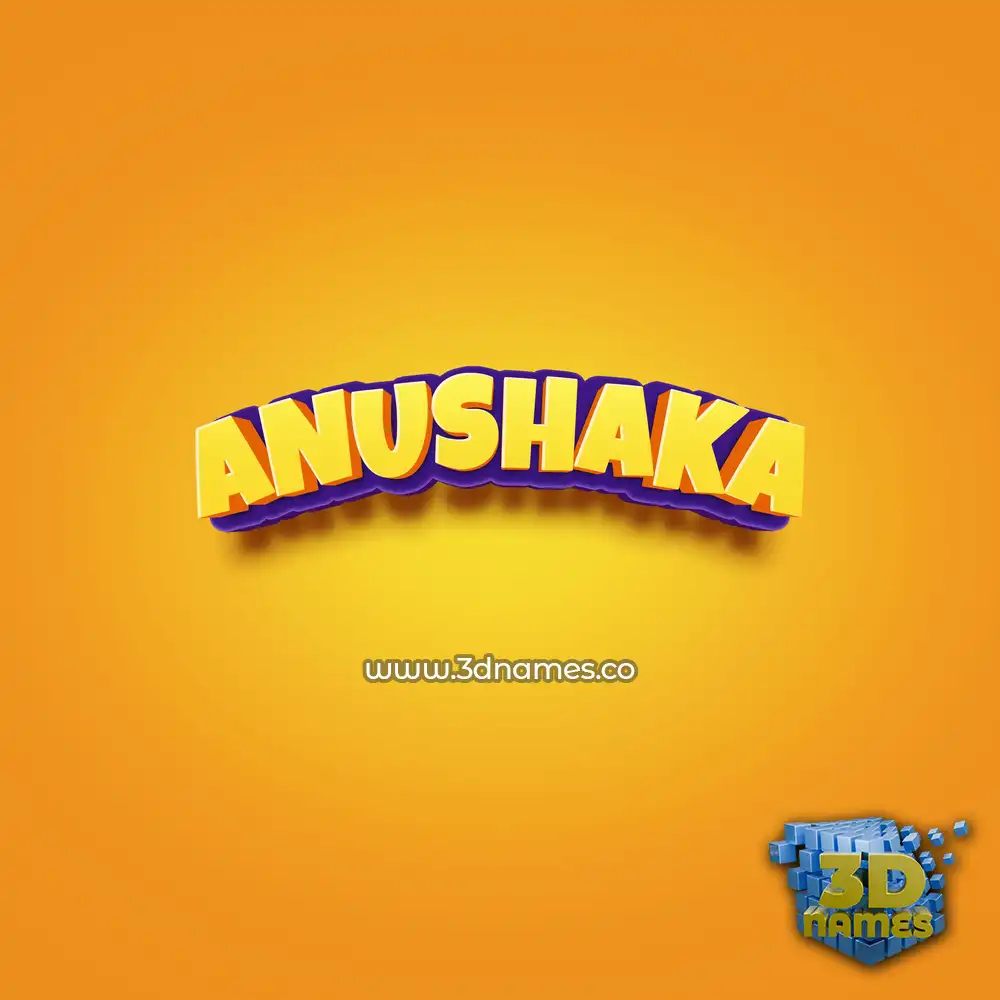 anushaka in Orange Toon style - 3D name wallpaper