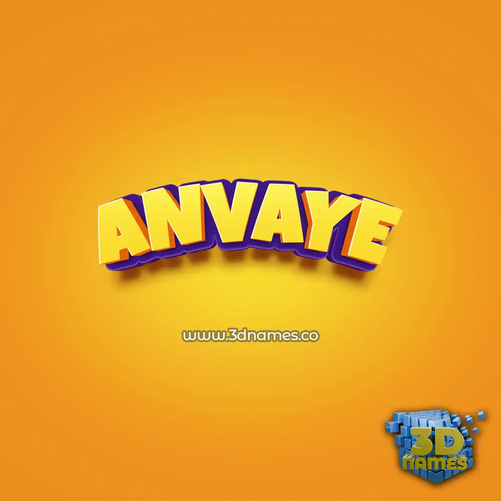 anvaye in Orange Toon style - 3D name wallpaper