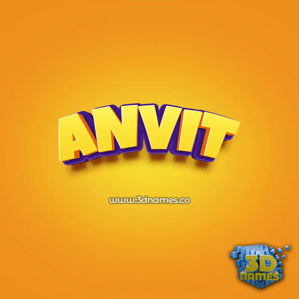 anvit in Orange Toon style - 3D name wallpaper