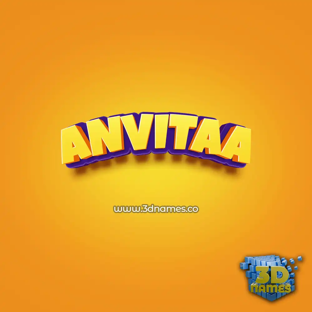 anvitaa in Orange Toon style - 3D name wallpaper