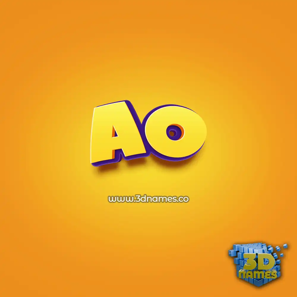 ao in Orange Toon style - 3D name wallpaper