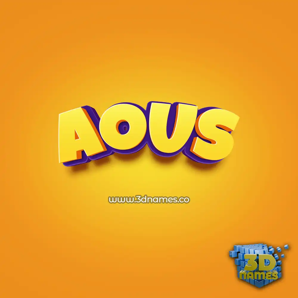 aous in Orange Toon style - 3D name wallpaper