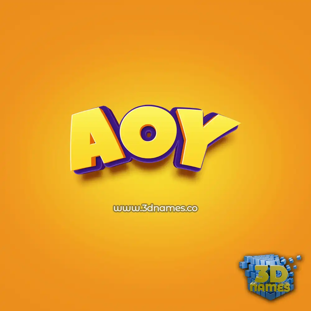 aoy in Orange Toon style - 3D name wallpaper