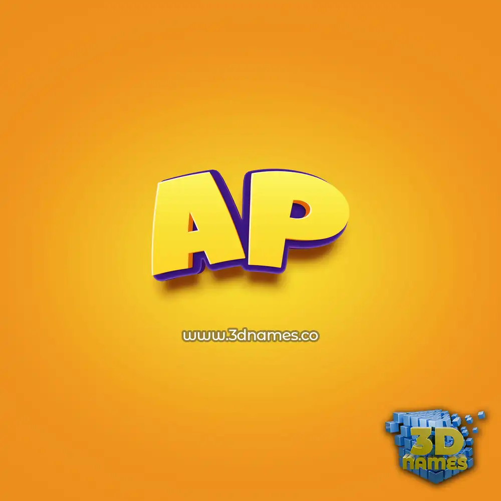 ap in Orange Toon style - 3D name wallpaper
