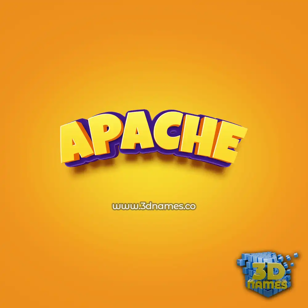 apache in Orange Toon style - 3D name wallpaper