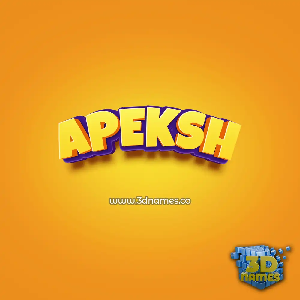 apeksh in Orange Toon style - 3D name wallpaper