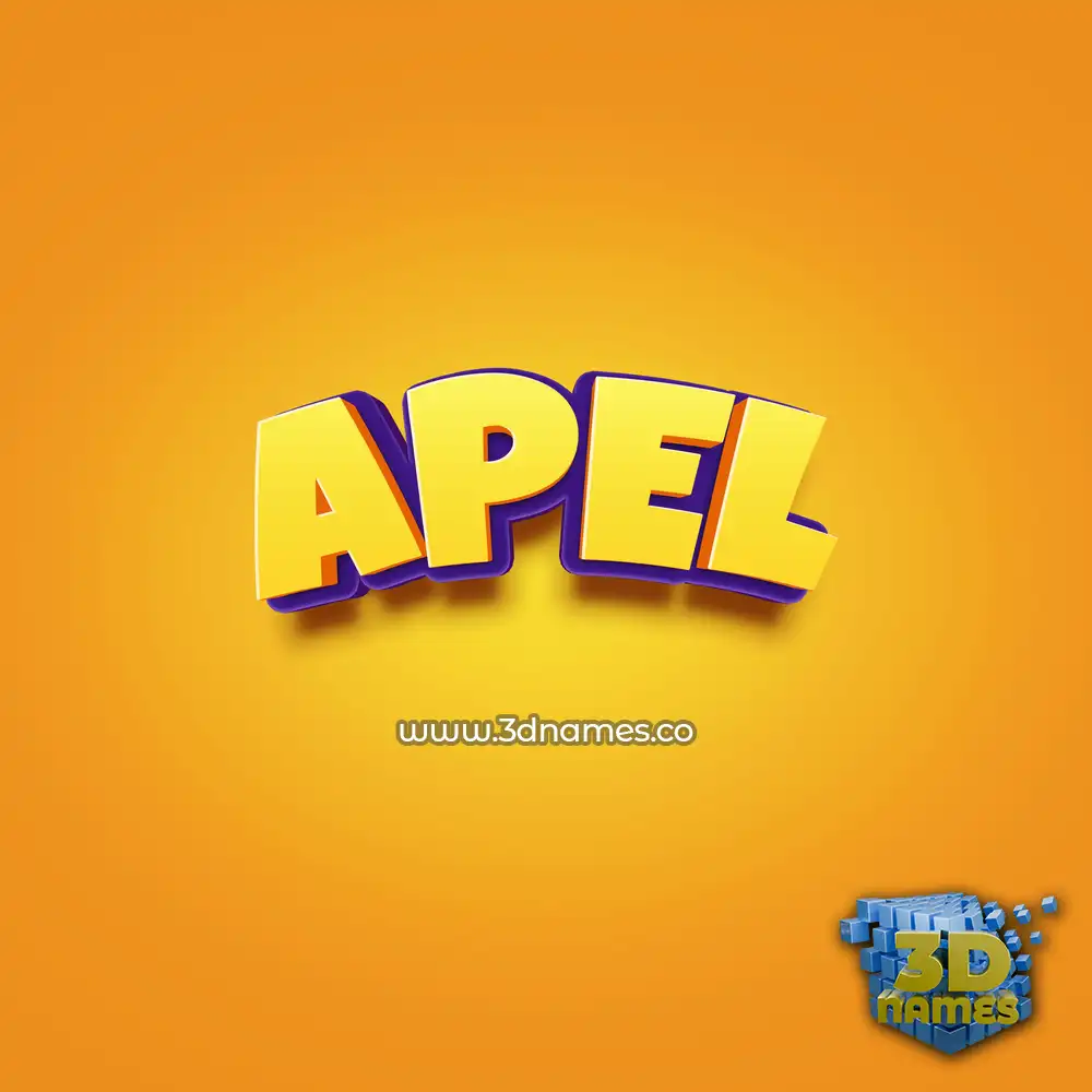 apel in Orange Toon style - 3D name wallpaper