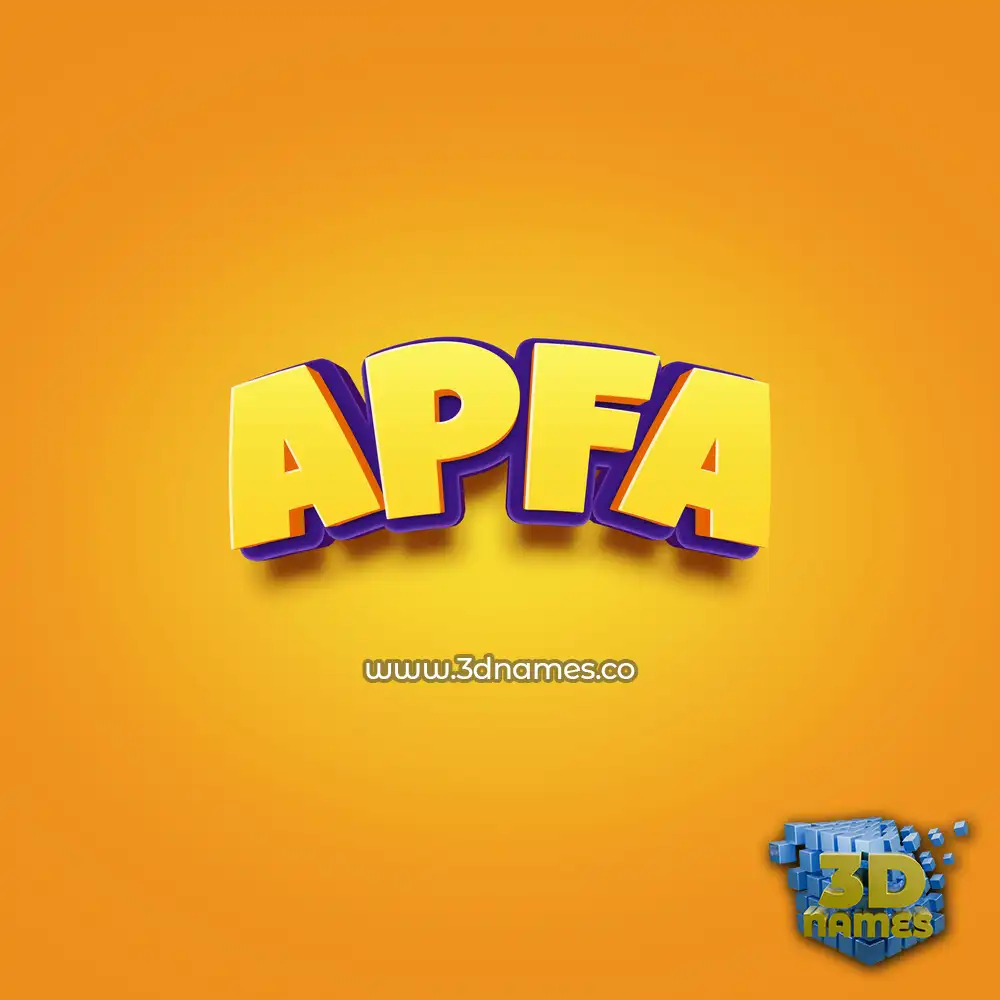 apfa in Orange Toon style - 3D name wallpaper