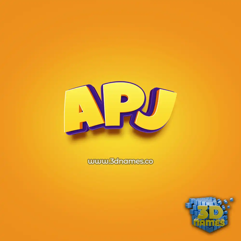 apj in Orange Toon style - 3D name wallpaper