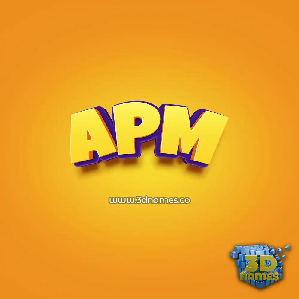 apm in Orange Toon style - 3D name wallpaper