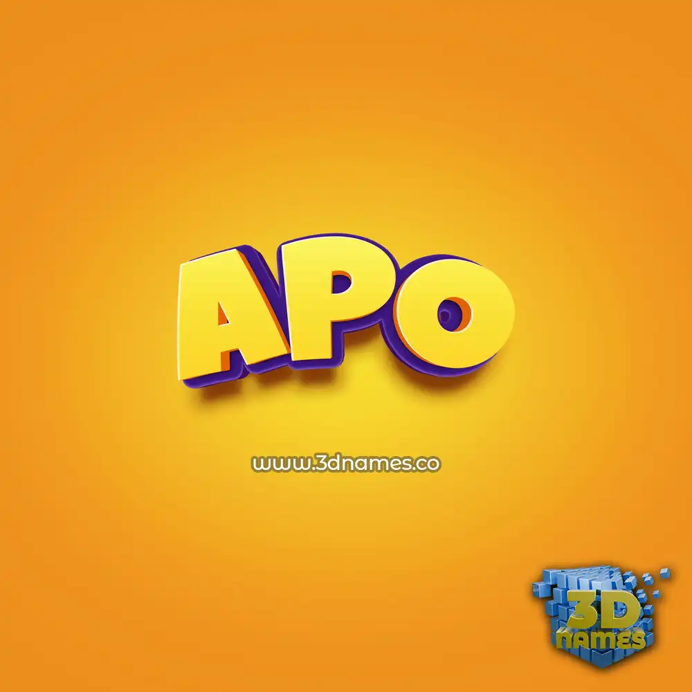apo in Orange Toon style - 3D name wallpaper