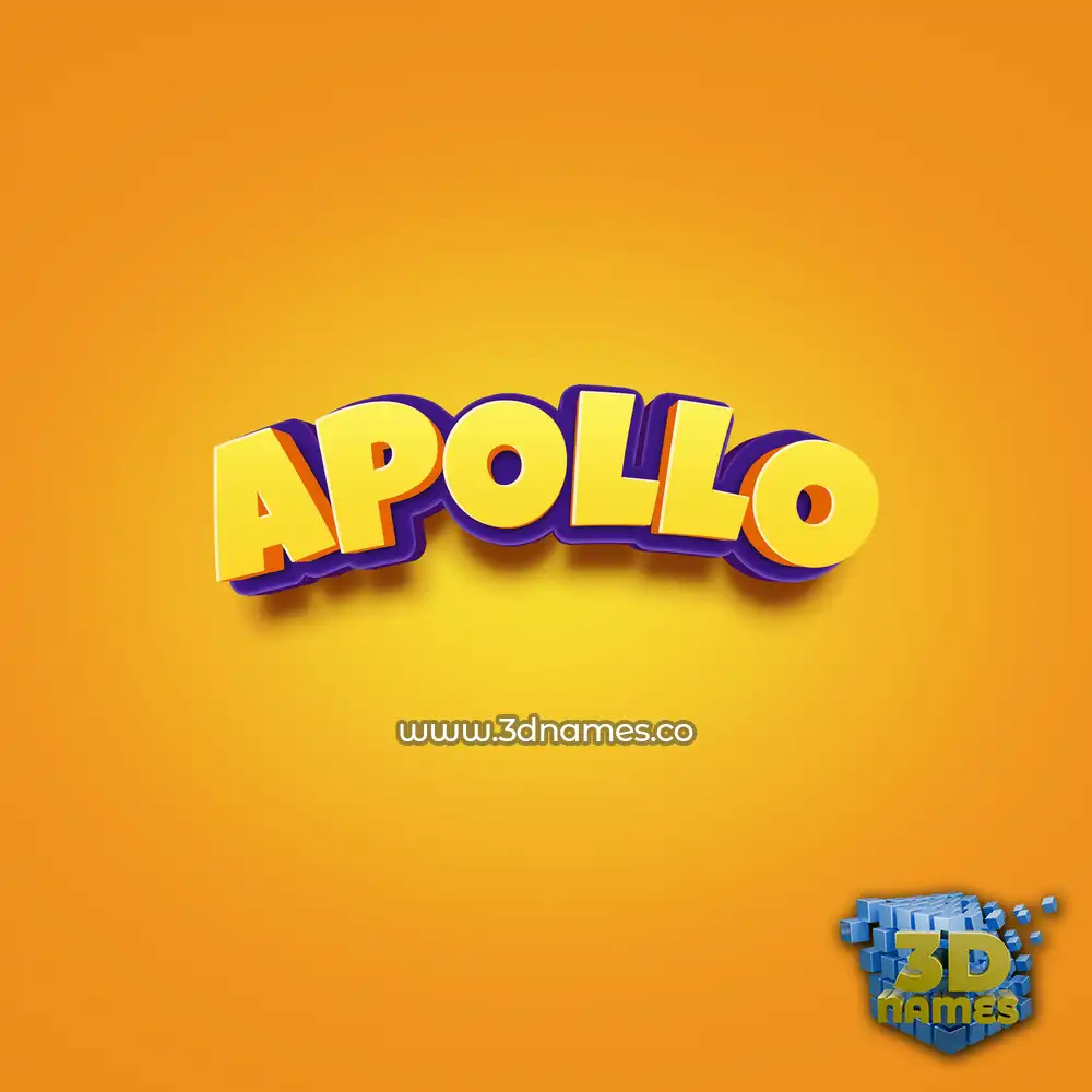 apollo in Orange Toon style - 3D name wallpaper