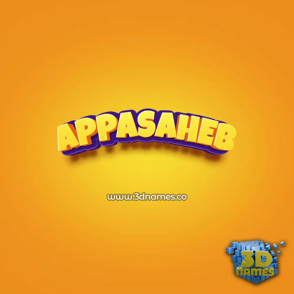appasaheb in Orange Toon style - 3D name wallpaper