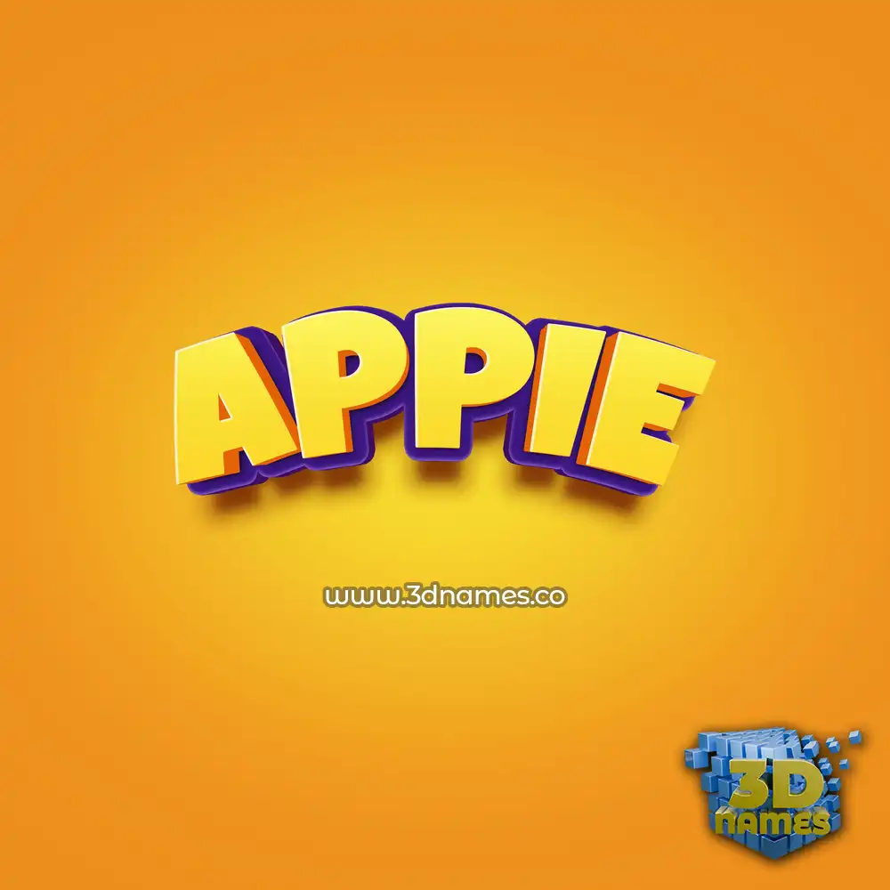 appie in Orange Toon style - 3D name wallpaper