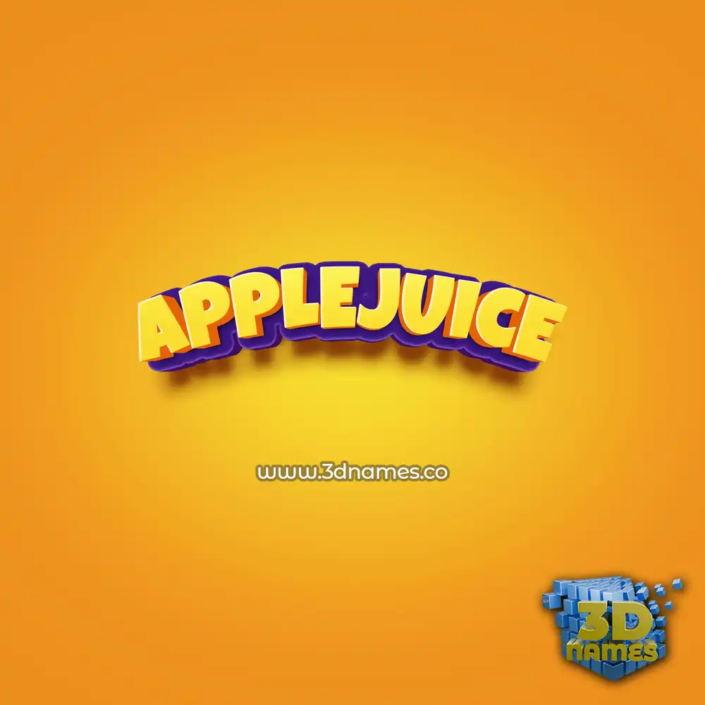applejuice in Orange Toon style - 3D name wallpaper