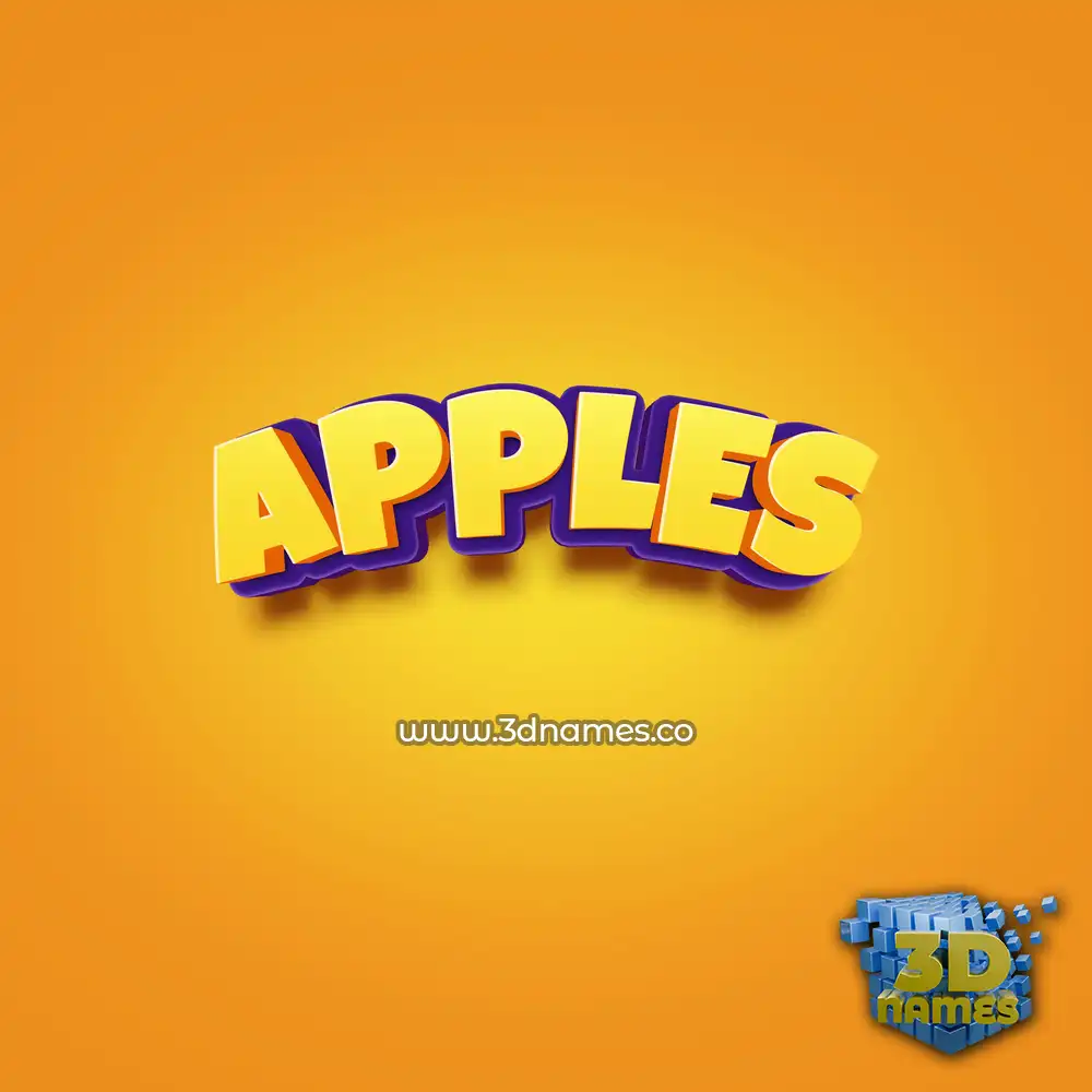 apples in Orange Toon style - 3D name wallpaper
