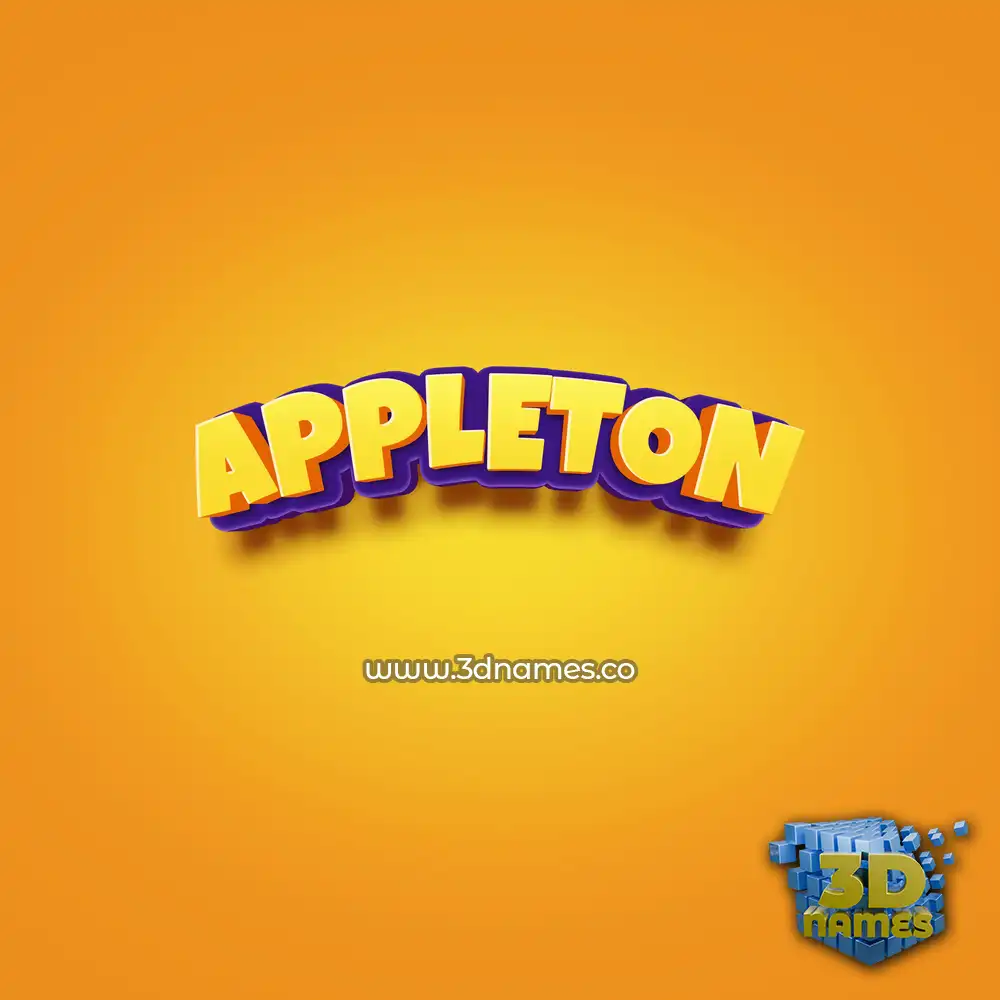 appleton in Orange Toon style - 3D name wallpaper