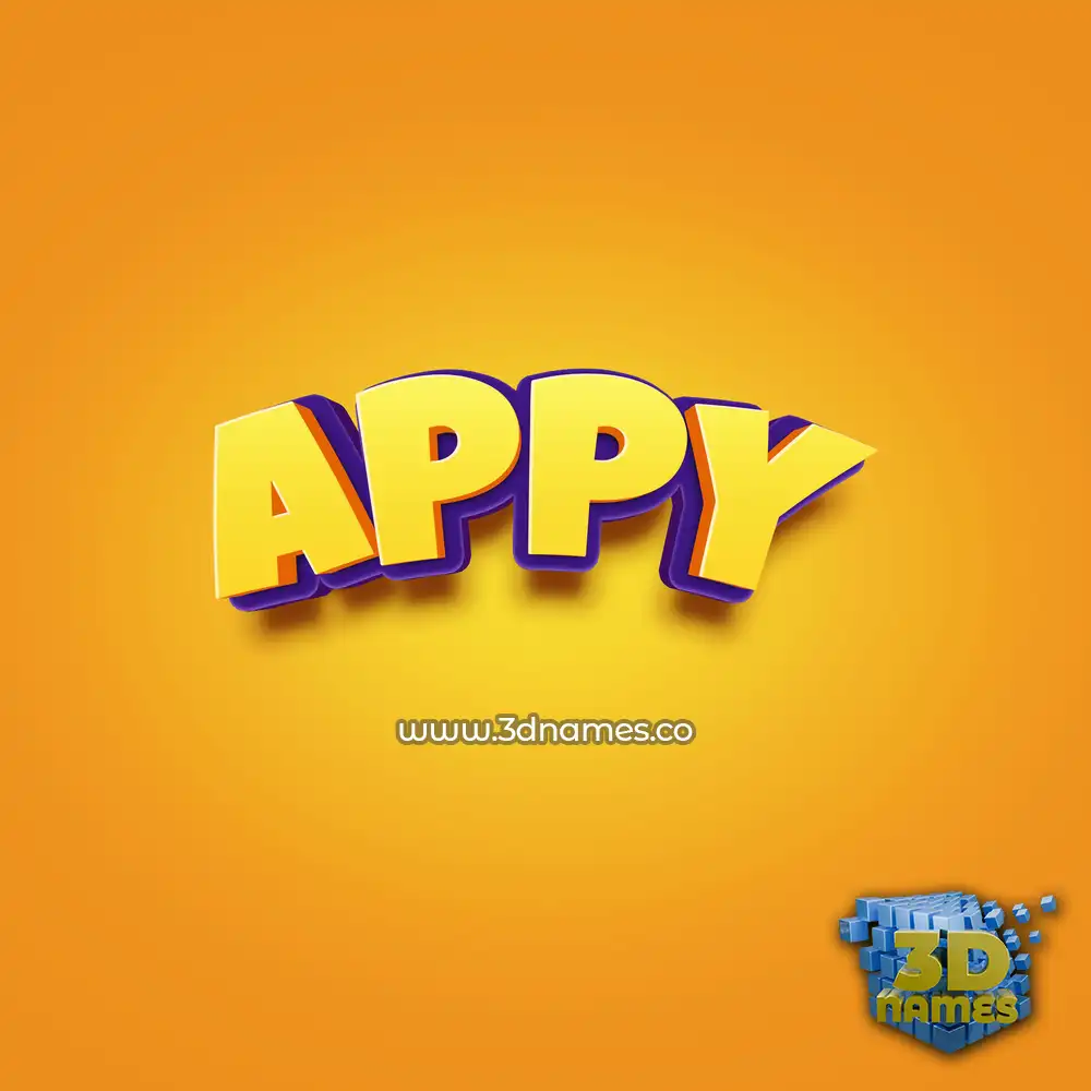 appy in Orange Toon style - 3D name wallpaper