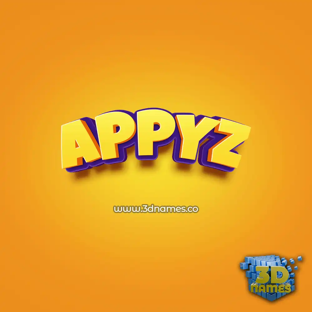 appyz in Orange Toon style - 3D name wallpaper