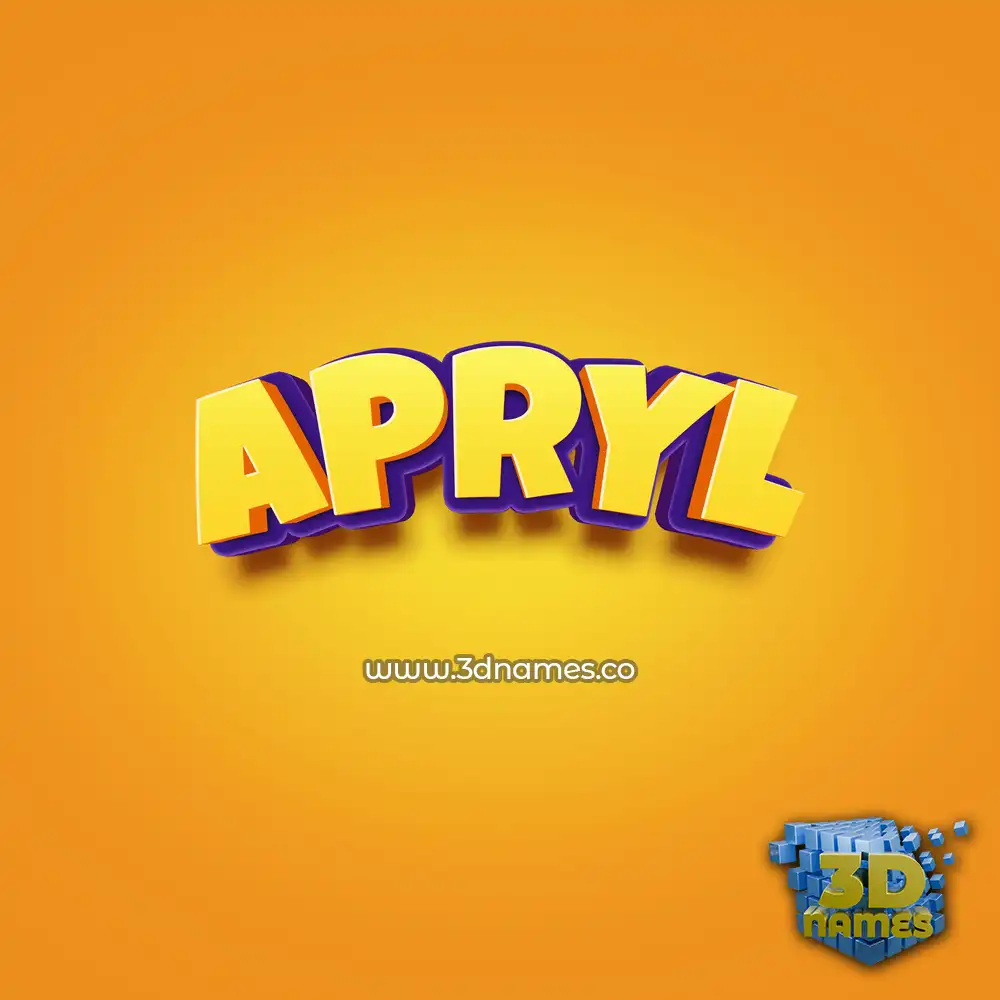 apryl in Orange Toon style - 3D name wallpaper