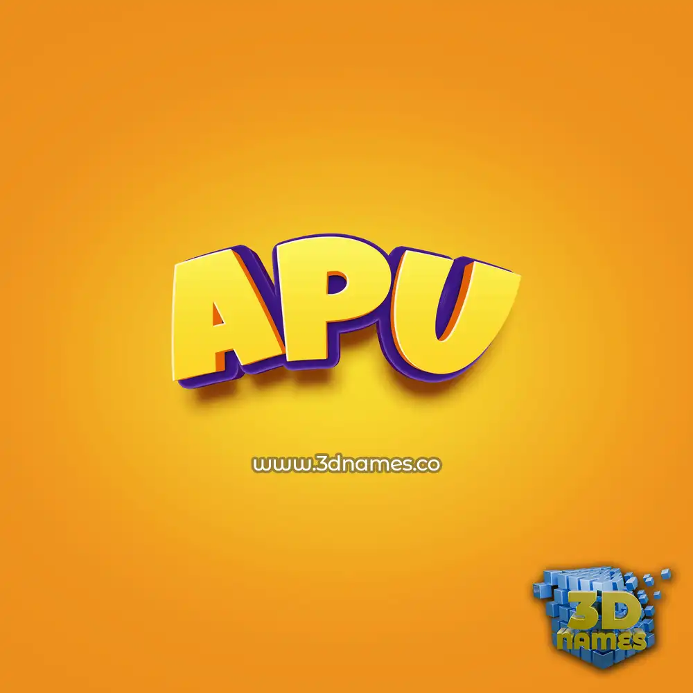 apu in Orange Toon style - 3D name wallpaper
