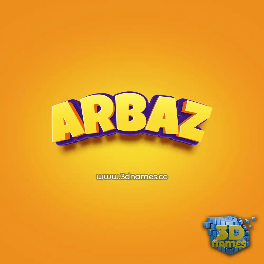 arbaz in Orange Toon style - 3D name wallpaper