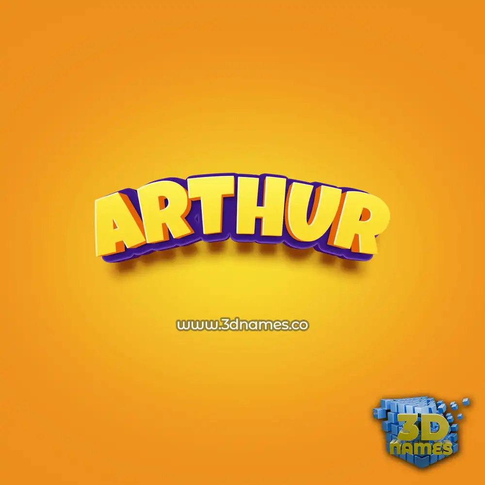 arthur in Orange Toon style - 3D name wallpaper