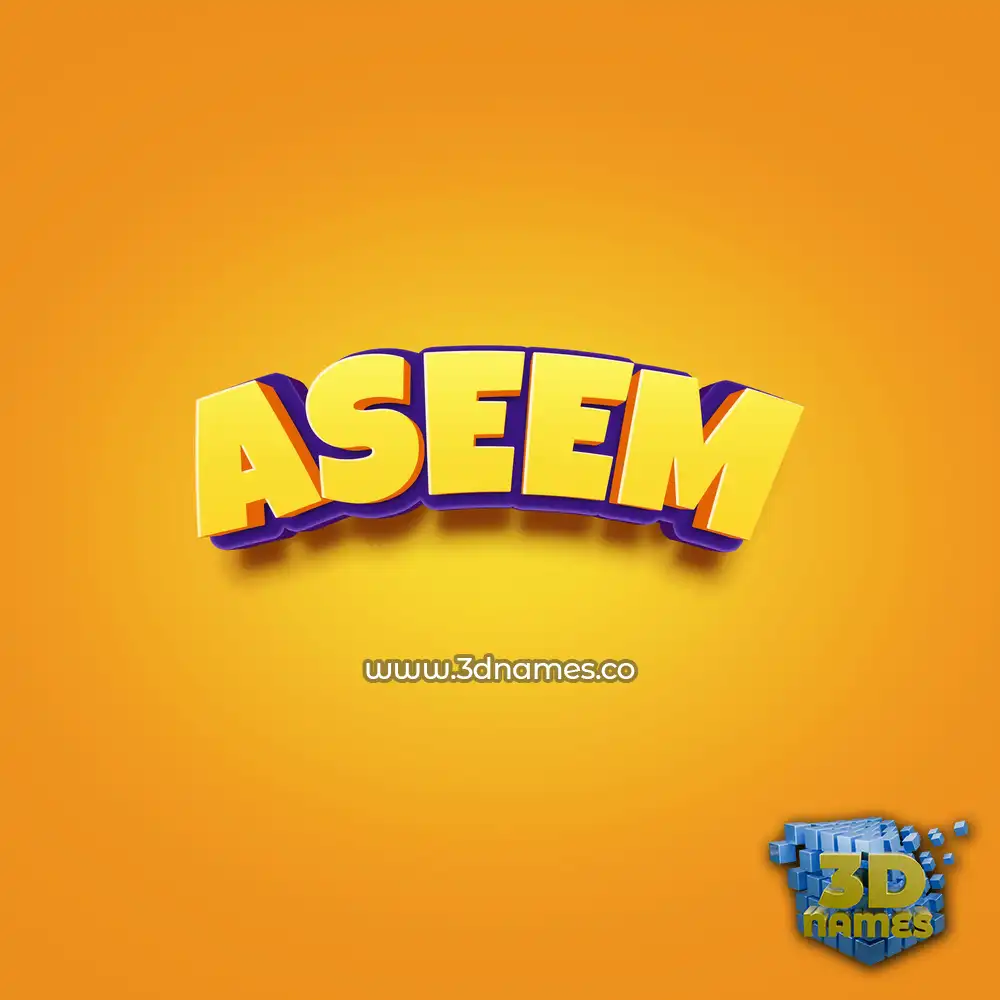 aseem in Orange Toon style - 3D name wallpaper