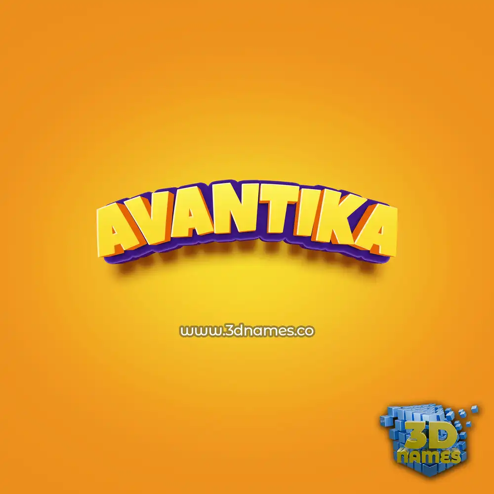 avantika in Orange Toon style - 3D name wallpaper