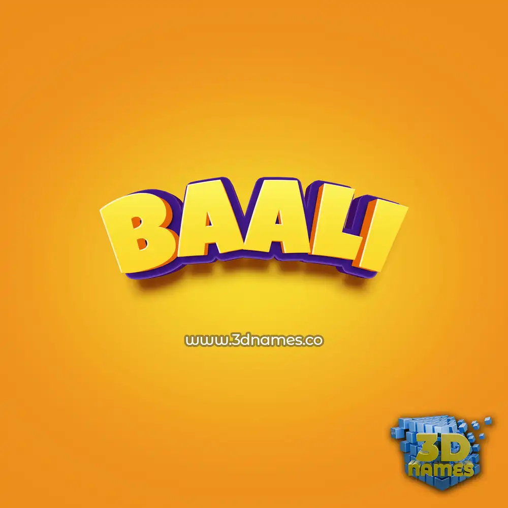 baali in Orange Toon style - 3D name wallpaper