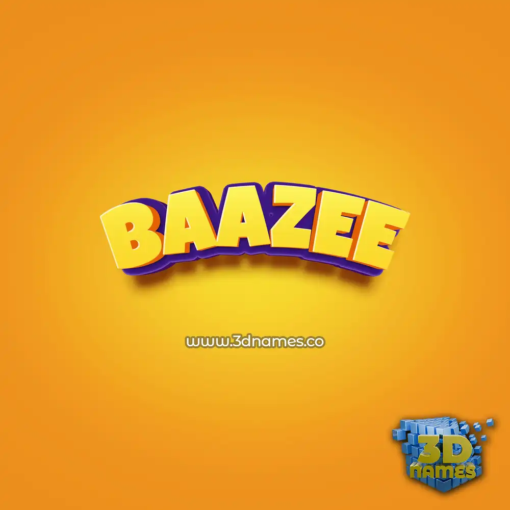 baazee in Orange Toon style - 3D name wallpaper