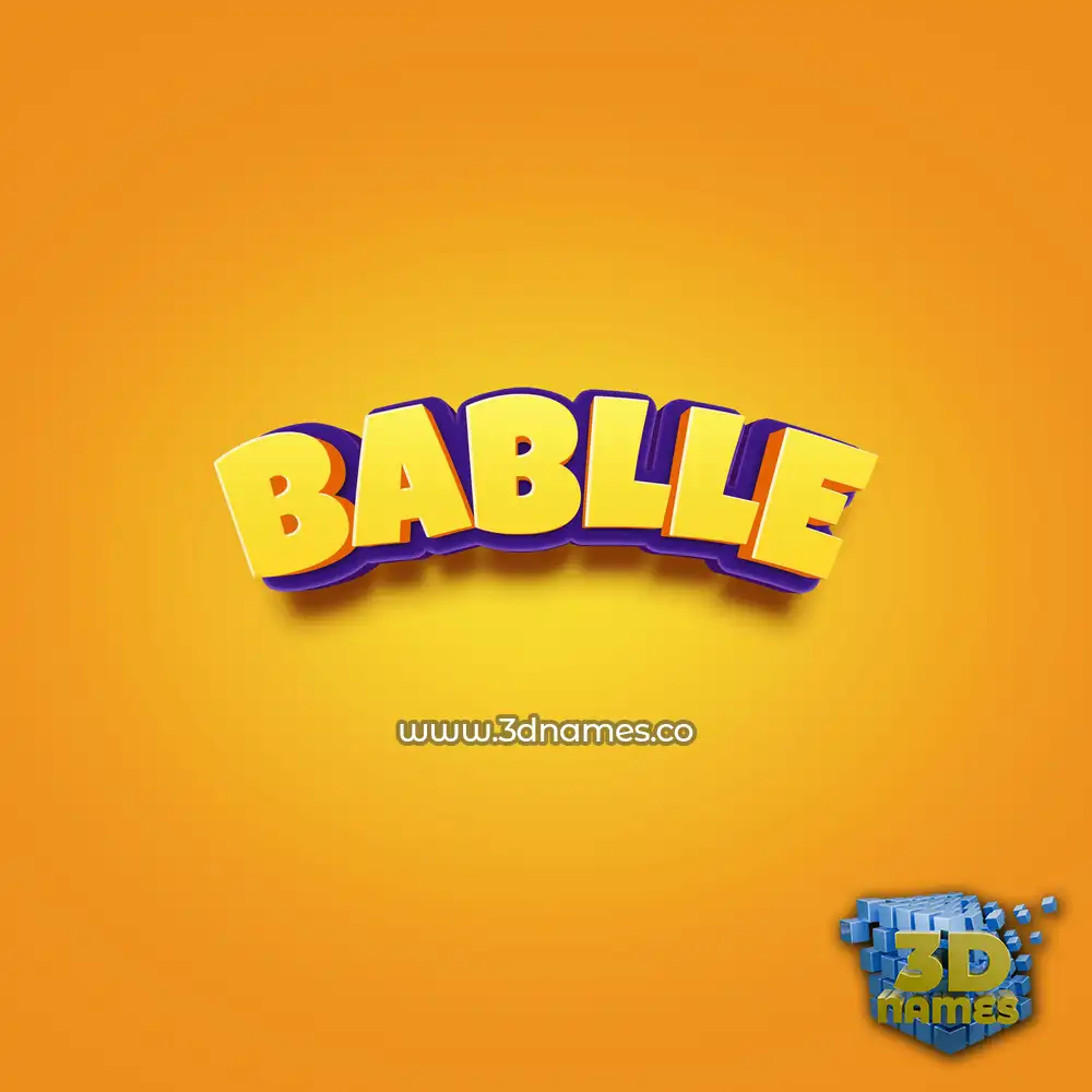 bablle in Orange Toon style - 3D name wallpaper
