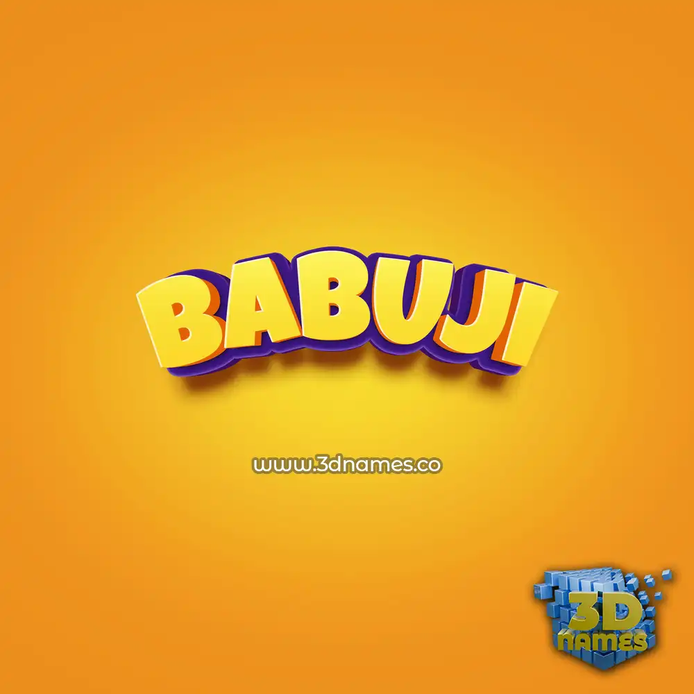 babuji in Orange Toon style - 3D name wallpaper