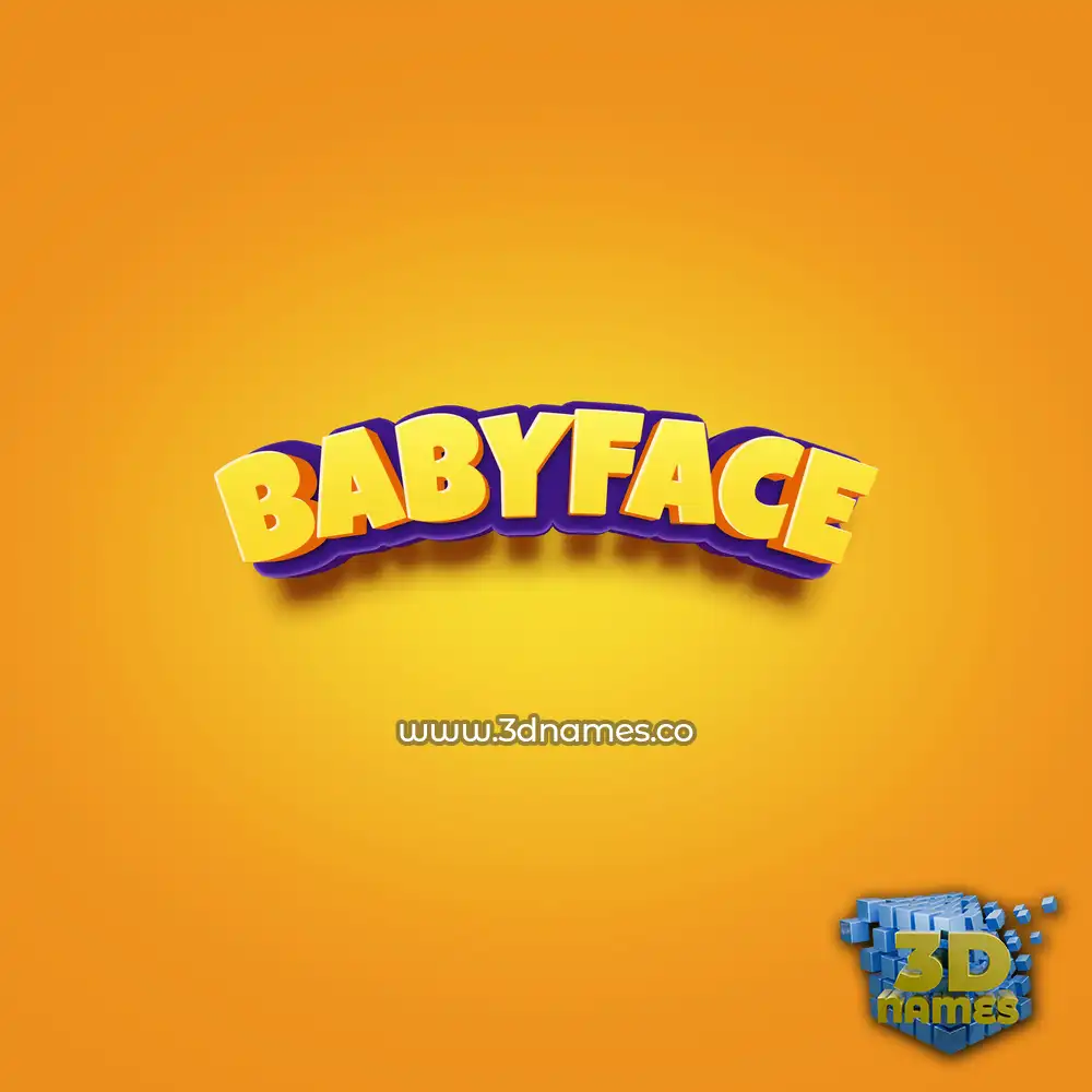 babyface in Orange Toon style - 3D name wallpaper