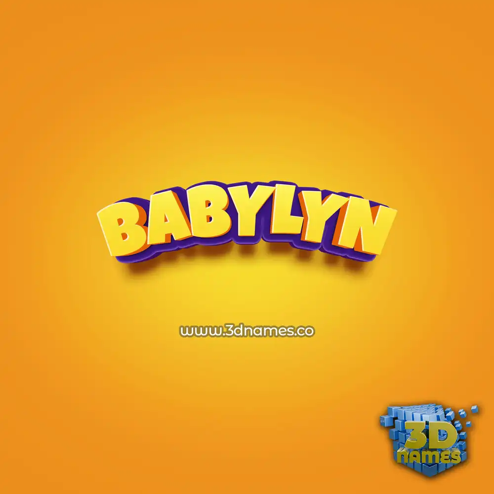 babylyn in Orange Toon style - 3D name wallpaper