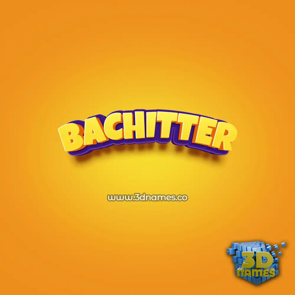 bachitter in Orange Toon style - 3D name wallpaper