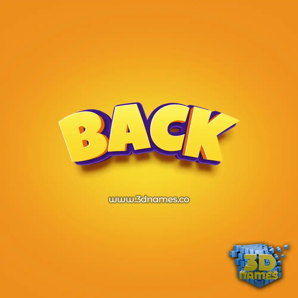 back in Orange Toon style - 3D name wallpaper
