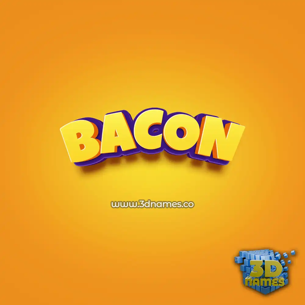 bacon in Orange Toon style - 3D name wallpaper
