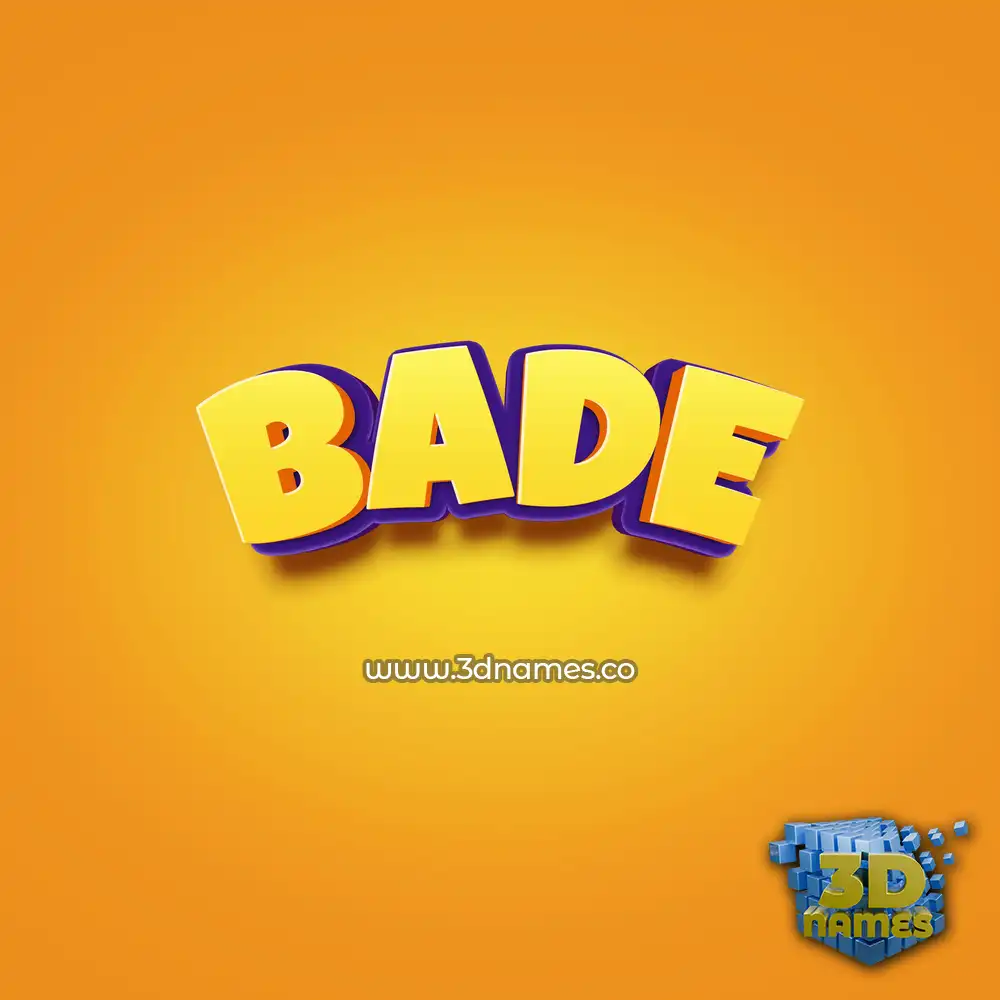 bade in Orange Toon style - 3D name wallpaper