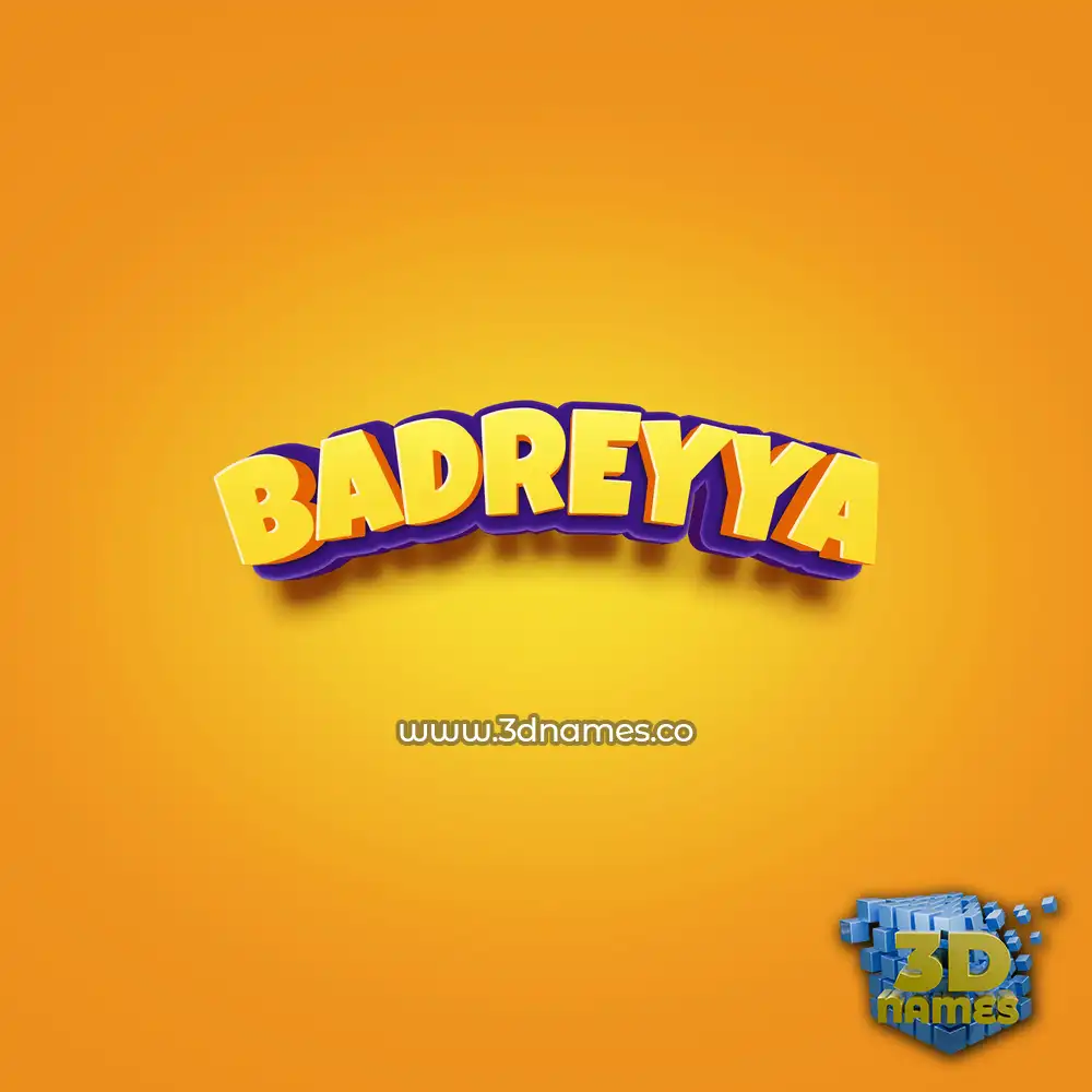 badreyya in Orange Toon style - 3D name wallpaper