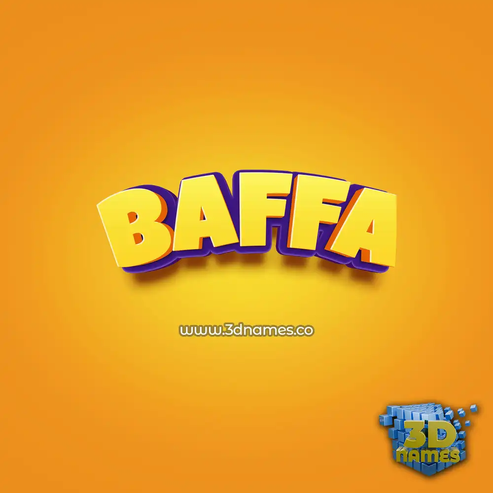 baffa in Orange Toon style - 3D name wallpaper