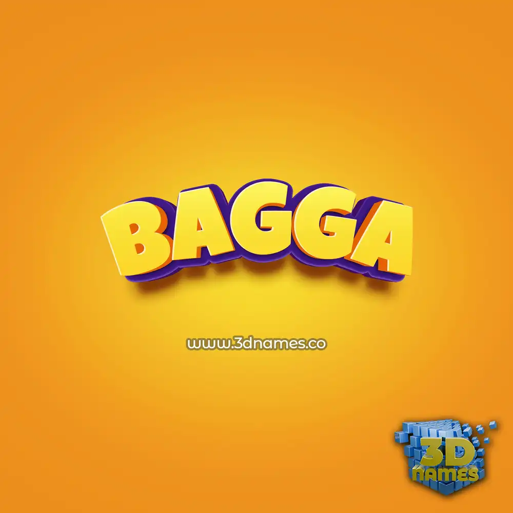 bagga in Orange Toon style - 3D name wallpaper