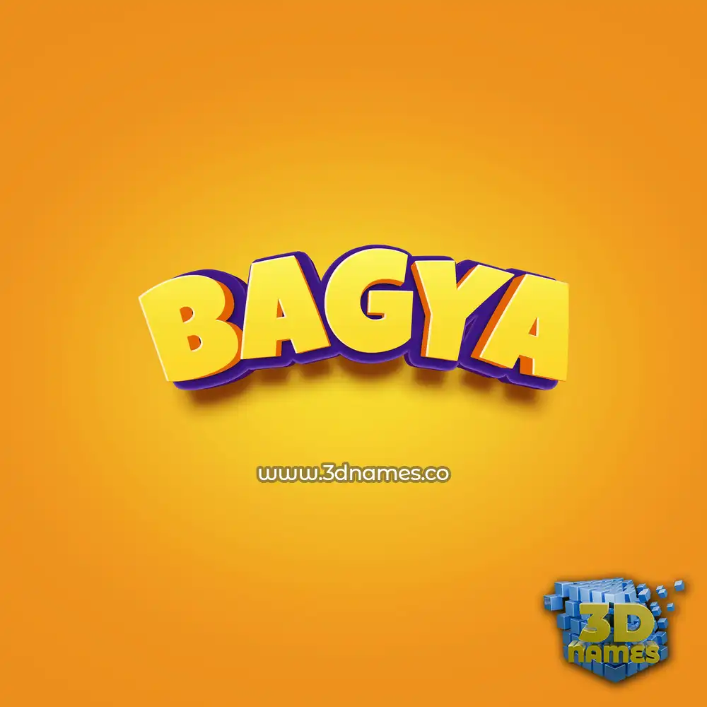 bagya in Orange Toon style - 3D name wallpaper