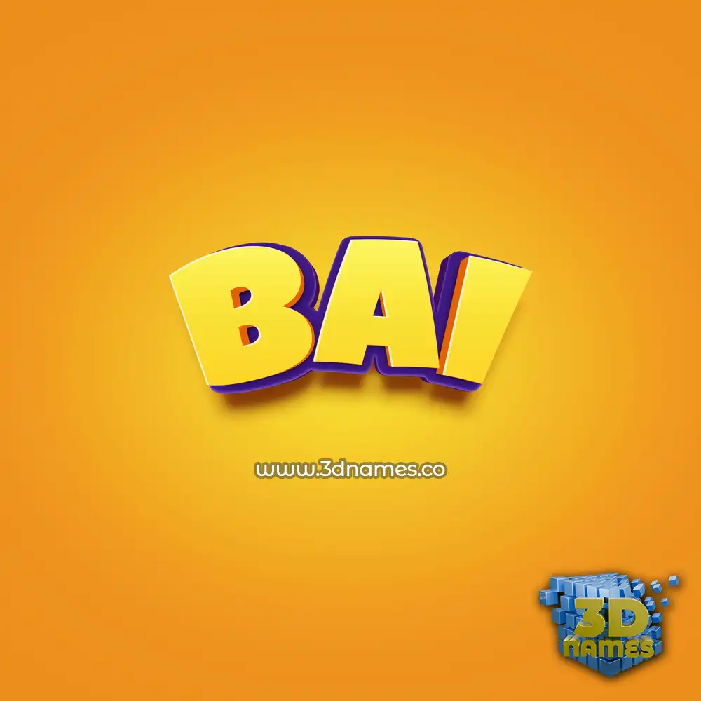 bai in Orange Toon style - 3D name wallpaper