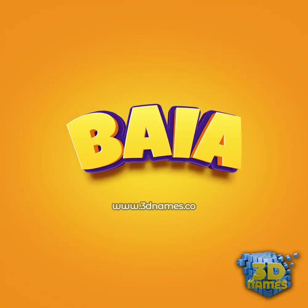 baia in Orange Toon style - 3D name wallpaper