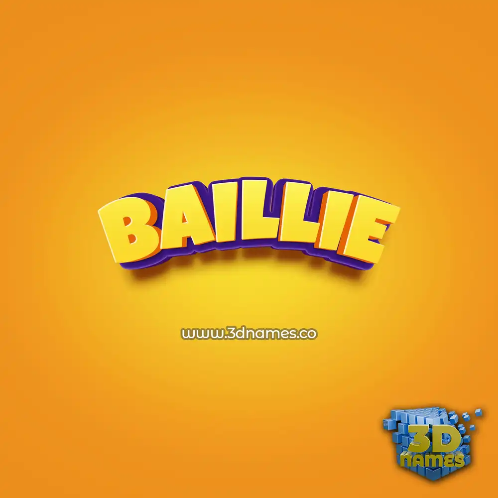baillie in Orange Toon style - 3D name wallpaper