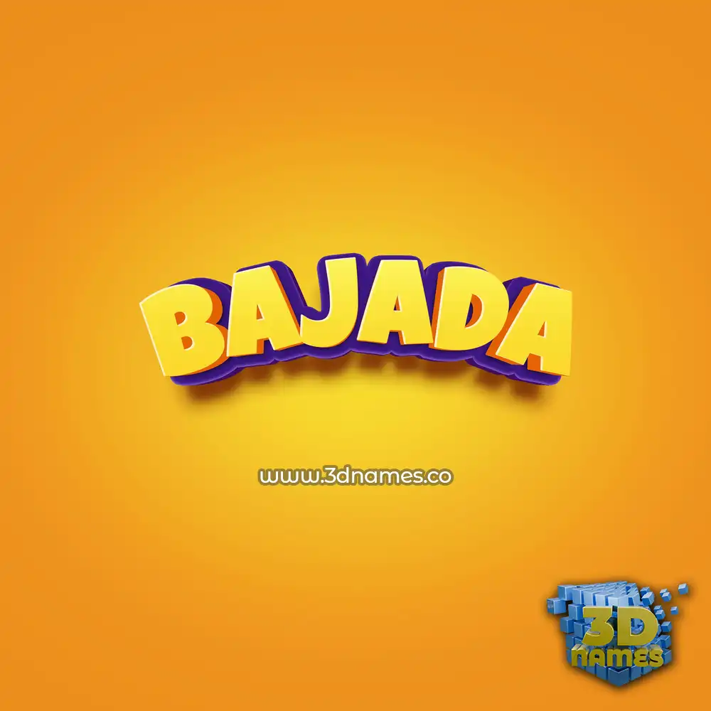 bajada in Orange Toon style - 3D name wallpaper